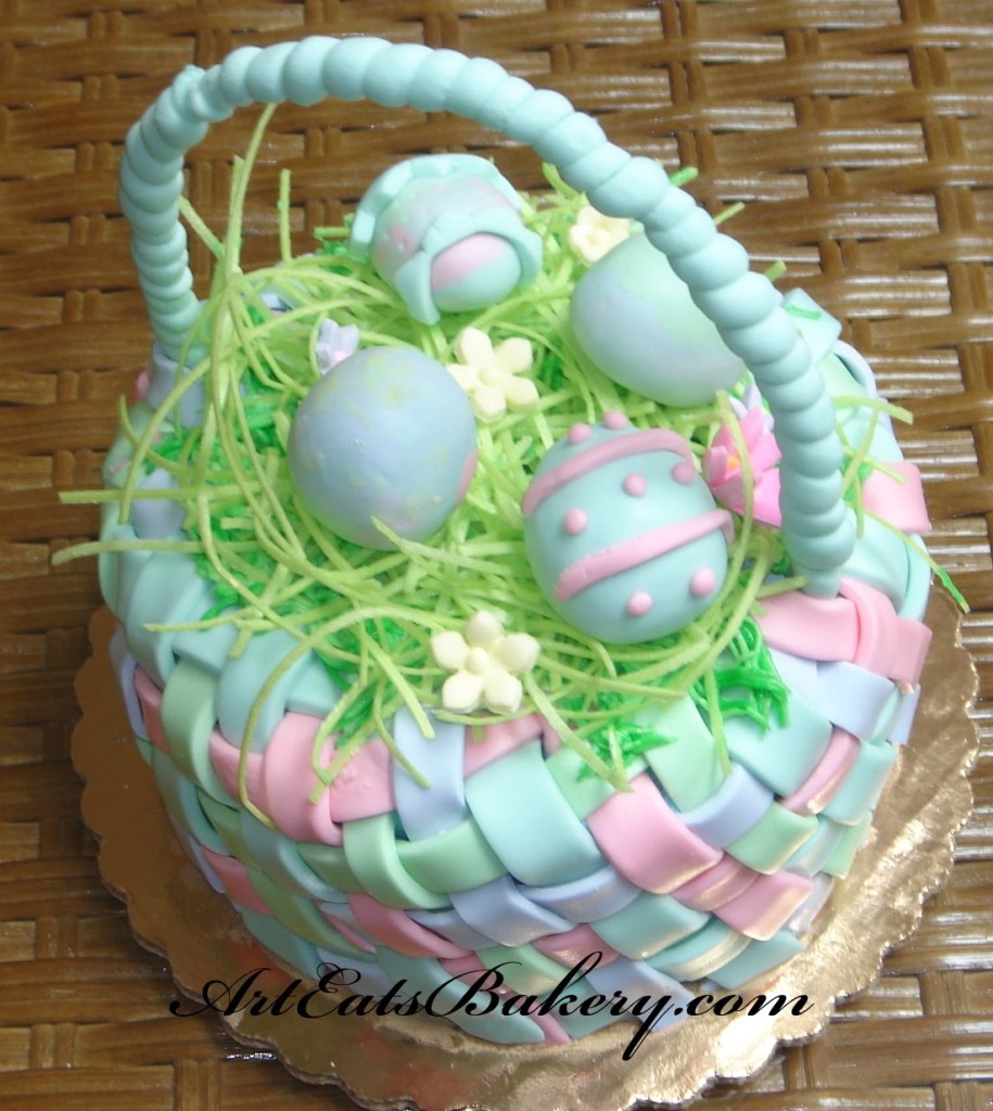 Edible Strawand Fondant Eggs Cake