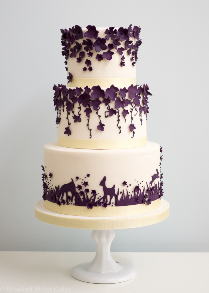 Enchanted Forest Purple Wedding Cake