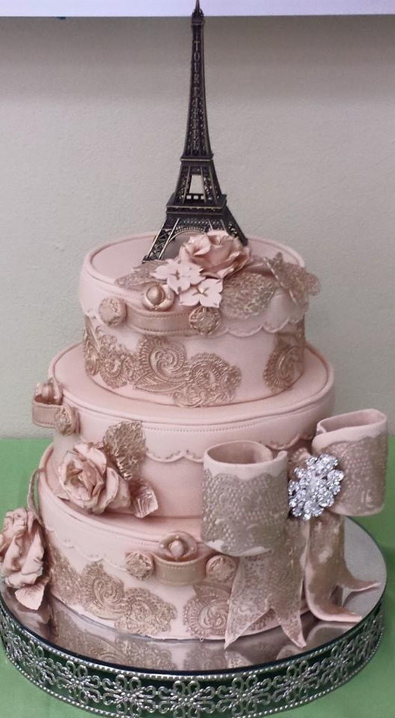 Lace Technique Fondant Cake