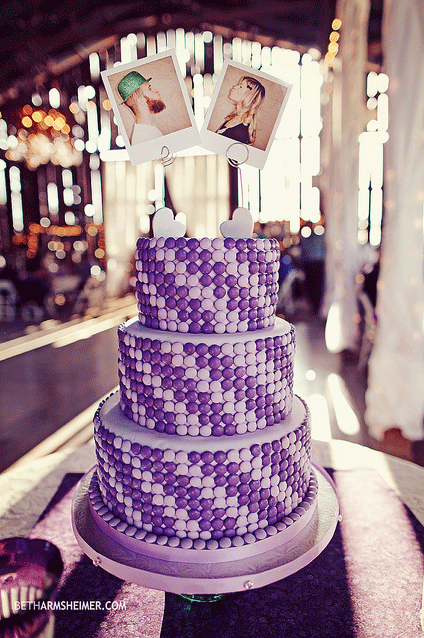 M Decorated Purple Cake