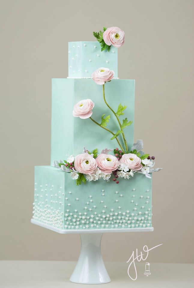 Ranunculus Cake byJeanne Winslow Cake Design