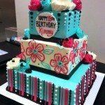 Teal Blue Pink Cake