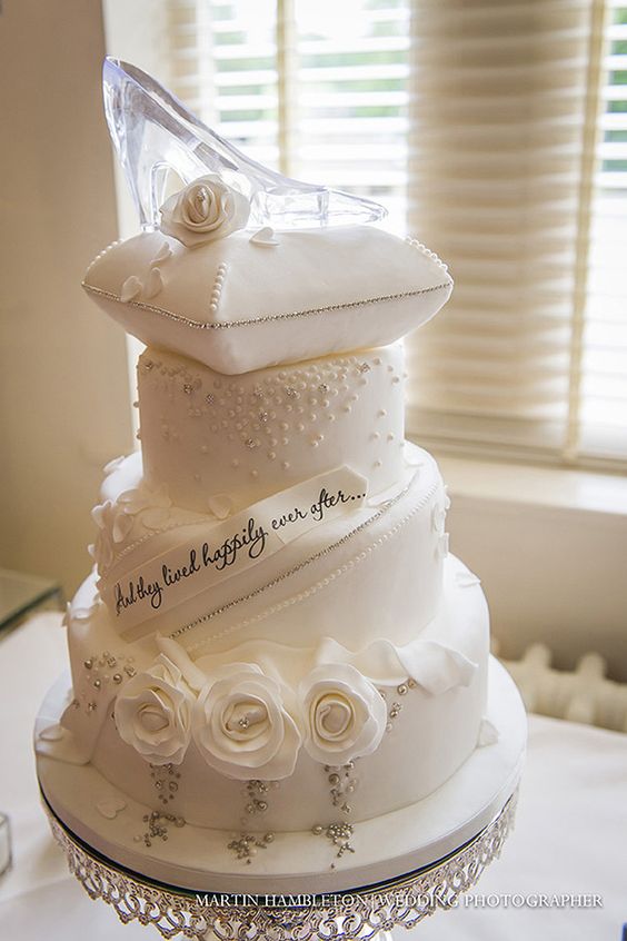Wedding Cake with Glass Slipper