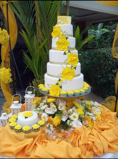 Ivy Emia Astoveza's Beautiful Cake with Yellow Flowers