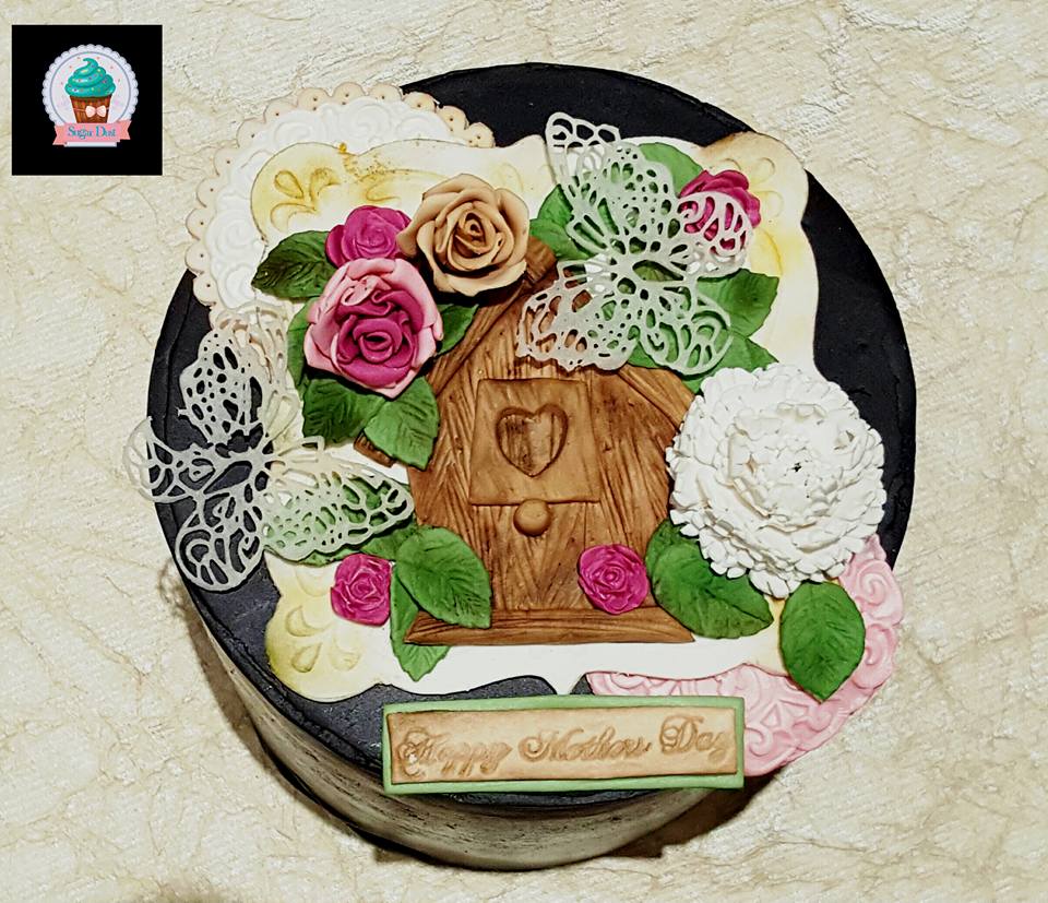 Mother's Day Cake by Layered Scrapbook Sugar Art by Sugar Dust