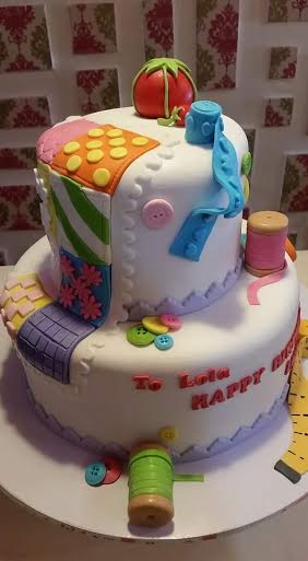 Sew and Quilting Themed Cake by Mennelle Bermudez