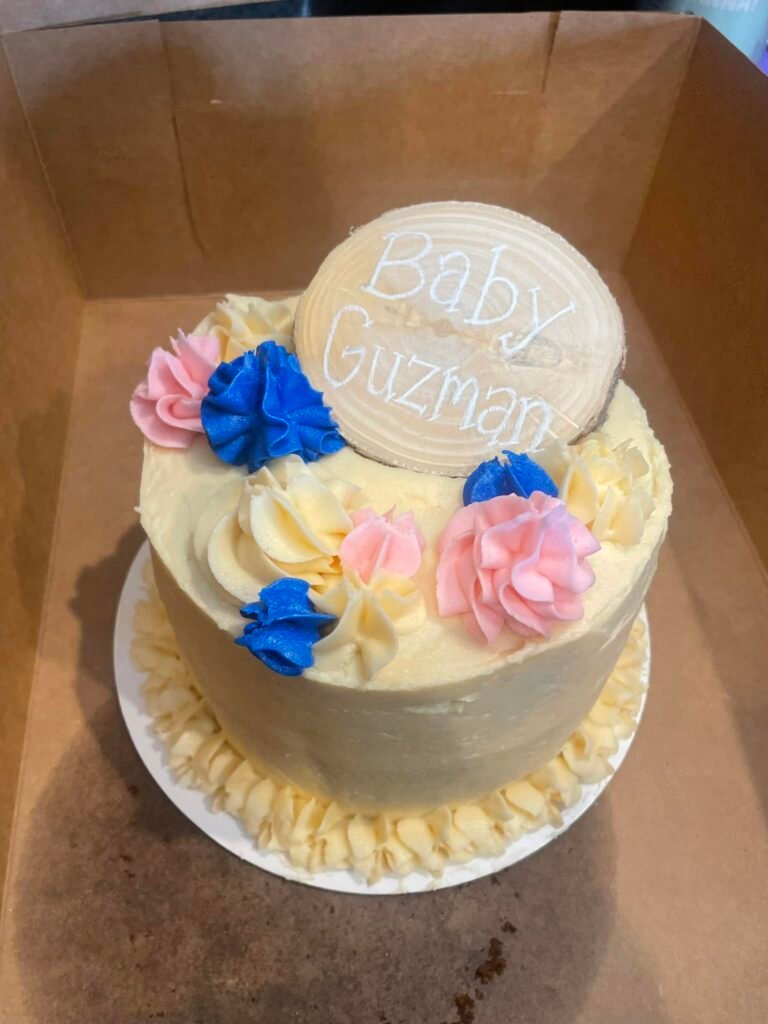 Gender Reveal Cake by Blue Buttons Bakery
