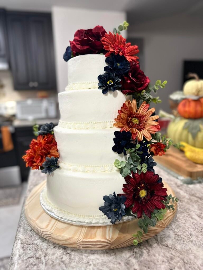 Fall Wedding Cake by Aunt T’s Sweet Treats