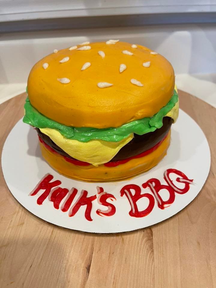 Burger Cake by Front Porch Bakery