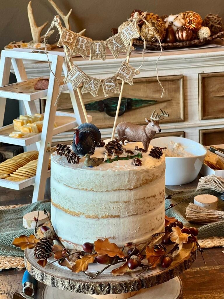 Rustic Baby Shower Cake by Trickey Treats