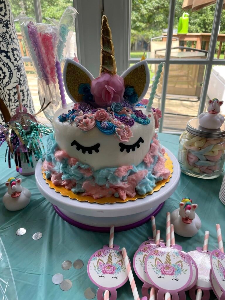 Unicorn Cotton Candy Cake from Baked By Arielle