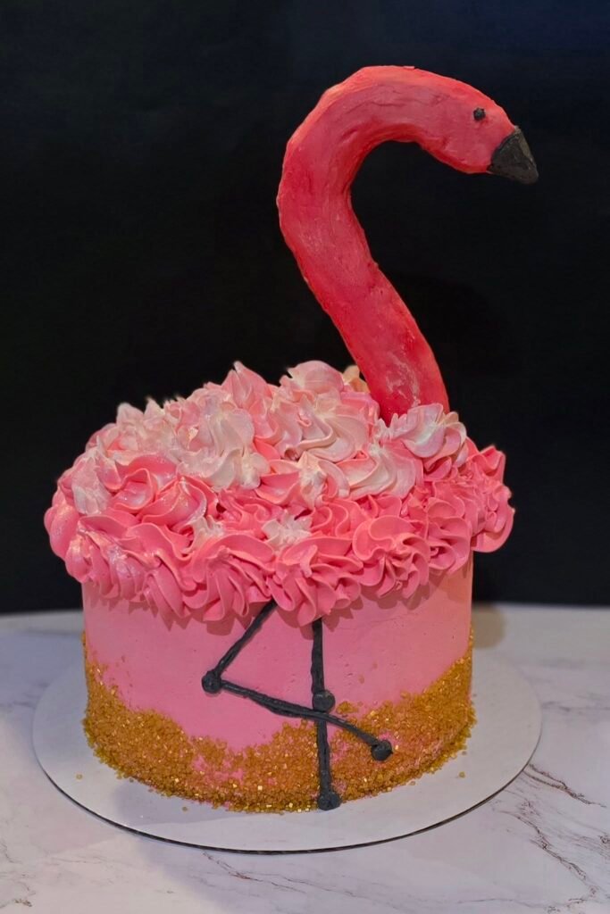 Pink Flamingo Cake by A Sense of Sweetness